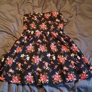 Strapless Floral Dress